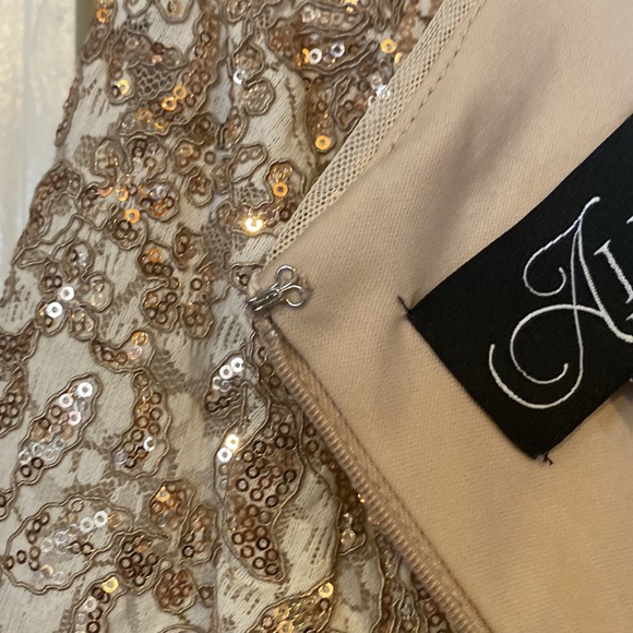 Alex Evenings Short Cocktail Sequins Dress-Ivory/Taupe-Women’s Size 14-NWT! - Picture 10 of 15